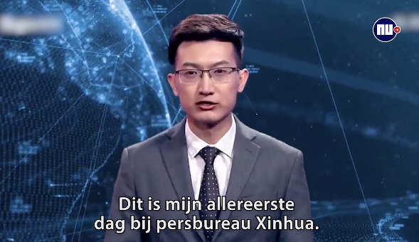 Virtuele nieuwslezer presenteert eerste uitzending in China