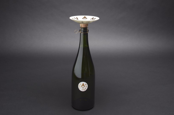 Bijzondere champagnefles Frankey: scherven brengen geluk