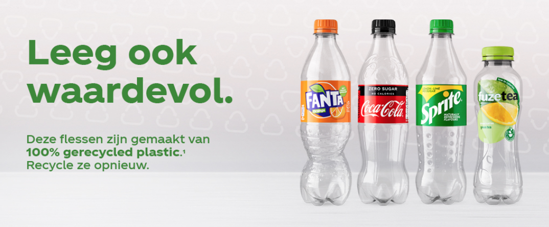 Coca-Cola in Nederland stapt volledig over op flessen gemaakt van 100% gerecycled plastic