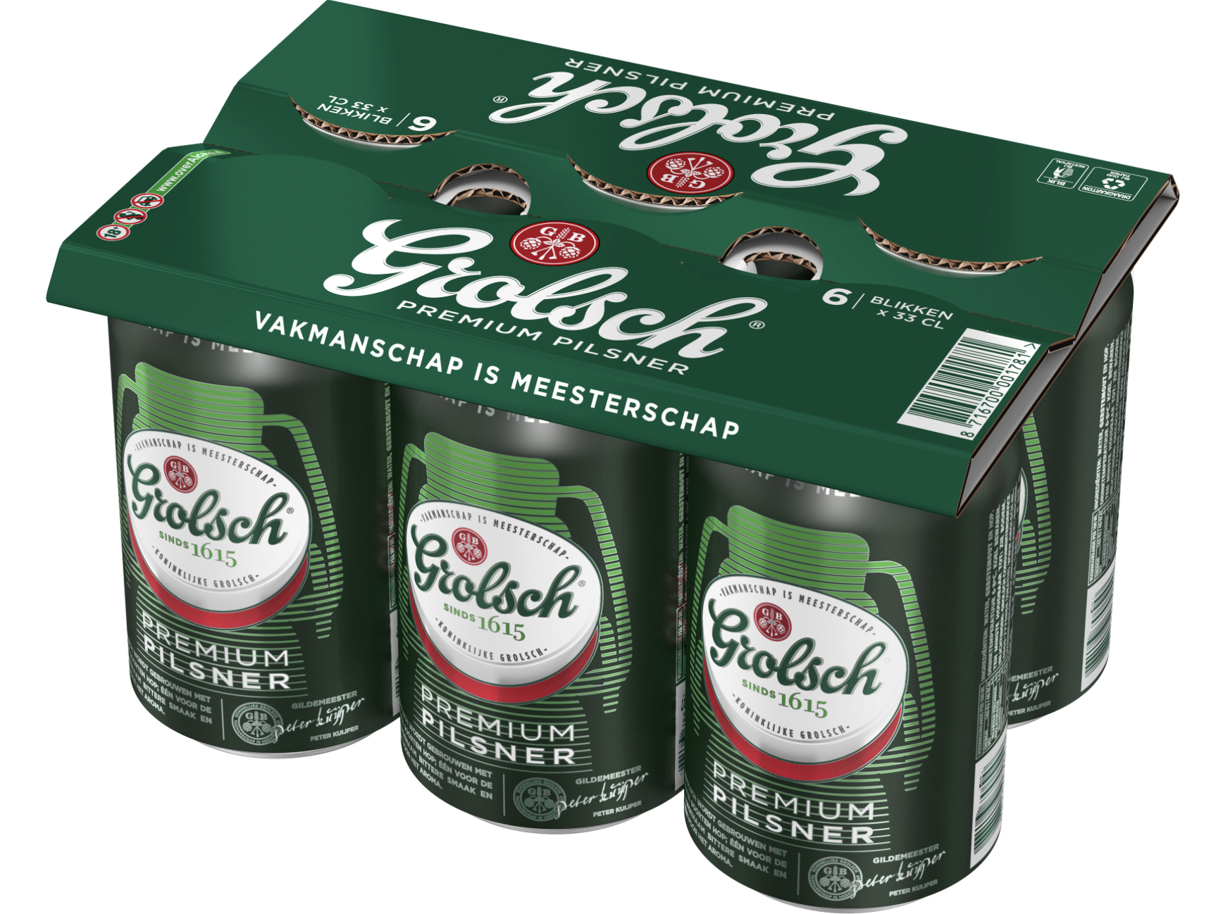 Grolsch vervangt plastic blikfolies voor kartonnen verpakkingen