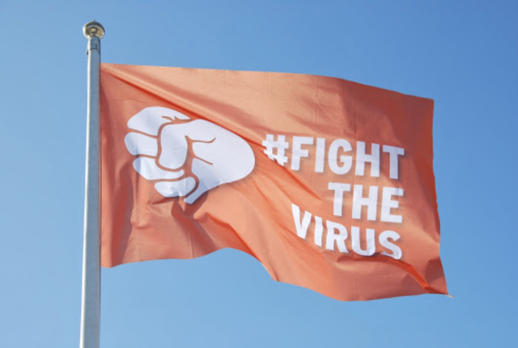 FaberExposize ontwerpt speciale vlag in strijd tegen coronavirus